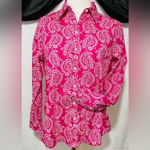 Kim Rogers Pink and White Floral Top